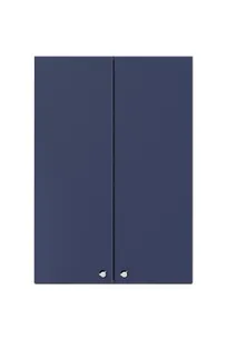 product of Summit CABMN2130 21"W Wall-Mounted Cabinet, Midnight Navy, French Doors, Soft-Close, 5/8" Plywood, Brushed Nickel Knob