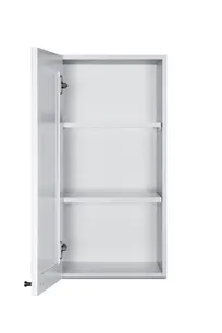 product of Summit CABWH1530L 15"W x 30"H Wall-Mounted Hinged Cabinet, Clean White Finish, Brushed Nickel Knob
