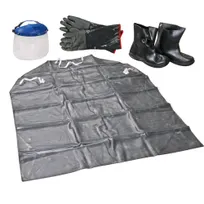 product of AllPoints 1331359 Fryer Filtering Protection Kit Neoprene Gloves, Boots, Face Shield, Apron