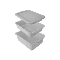 product of AllPoints 2801431 Storage Box With Colander and Lid, 20" x 15" x 7" Blue Polyethylene, NSF, Safe