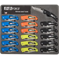 product of AllPoints 2802280 Accusharp ParaForce Knife, 3" Blade, 4" Folding Handle, Clip, Lock – 18/Case