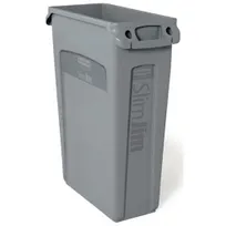 product of AllPoints 36185 Commercial Recycling Container, 23 Gallon Gray Plastic Bin, Heavy-Duty Janitorial Use