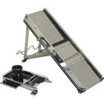 product of AllPoints 51303 - Mandoline Slicer, Stainless Steel, Black Finish, 12" Blade, 5" Height, 3" Width, 10" Depth