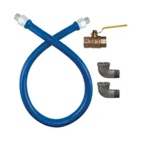 product of Dormont 16100BPV24BXFT 24" Blue Hose Food Truck Grade Gas Connector Kit w/ (2) Elbows, 1" Dia.