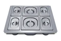 product of Summit KITADRD24 Drawer Pan Kit – 6 Stainless Pans (4×1/9, 2×1/6) with Lids, Fit Top Drawer, Install