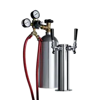 product of Summit KITCFTWIN Cold Brew Coffee Tap Kit with Nitrogen Tank - 3"x3"x12" Dual Stainless Draft Towers