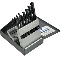 product of AllPoints 1421110 Drill Bit Set - 15 HSS Bits, 1/16" to 1/2" (32nds), Jobber Length, Metal Case - Set