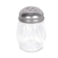 product of Thunder Group GLTWCS006 Cheese Shaker, 6 Oz. Capacity, Swirled Glass Base, Stainless Steel Slotted Top. Without Handle - Dozen