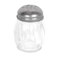 product of Thunder Group GLTWCS006P Cheese Shaker, 6 Oz. Capacity, Swirled Glass Base, Stainless Steel Perforated Top. Without Handle - Dozen