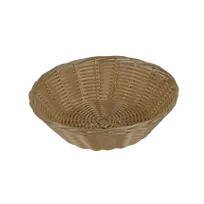 product of Thunder Group PLBB825 Plastic Tabletop Basket - Round woven, 8" x 8" x 2-1/4" tan, stackable, restaurant serving
