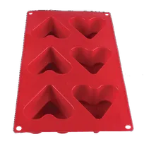 product of Thunder Group PLBM002S Baking Mold, 4-2/5 Oz. -40° - 550°F Temperature Range (6) Heart Cavities