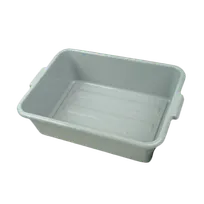 product of Thunder Group PLBT007G Gray Polyethylene 1-Compartment Bus Box, 20-1/2" x 15-1/2" x 7" Deep, Integrated Handles, Stackable