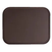 product of Thunder Group PLFT1418BR Non-Slip Serving Tray, Rectangular 14" x 18", Brown Fiberglass, NSF Certified