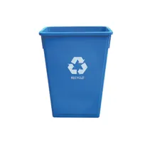 product of Thunder Group PLTC023R 23-Gallon Blue Plastic Recycling Container, 1-Stream Recycle, Flat Bottom