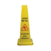 product of Thunder Group PLWFC027 Wet Floor Sign, 27" Tall Cone-Shaped Plastic Yellow Safety Sign