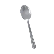 product of Thunder Group SLDO004 Dessert Spoon, 6.97", Medium-Weight, Simple Line-Trimmed Handle - Dozen