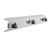 product of Thunder Group SLMBH024 Mop & Broom Holder, 24" x 4" Stainless Steel Construction