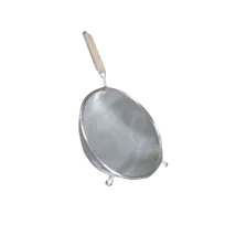 product of Thunder Group SLSTN5310 Strainer, 10" Dia., Single Medium Mesh, Flat Wood Handle, stainless steel