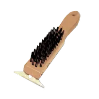 product of Thunder Group WDBS011H Wire Brush with Scraper, 11" Wood Handle, Steel Bristles, Heavy-Duty Tool