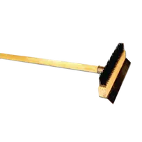 product of Thunder Group WDPB037 Pizza Oven Brush, With Scraper, 37"L, Long Wood Handle - Set