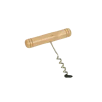 product of Thunder Group WDW06768 Classic Corkscrew, Wooden Handle, Stainless Steel Coil