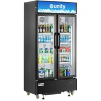 product of Unity U-40M Merchandiser Refrigerator - 40" W, 22 cu ft, Exterior, Interior, Glass Doors, R290, 115V