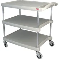 product of AllPoints 1267019 Metro Utility Cart, 3 Shelves, 34-3/8" x 23-7/16" x 35-1/2" H, Open Base, 400 lb, Grey Polymer, NSF