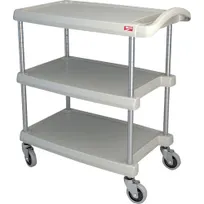 product of AllPoints 1267022 Metro Utility Cart, 3 Shelves, 31-1/2" x 18-5/8" x 35-1/2" H, Open Base, 400 lb, Grey Polymer, NSF
