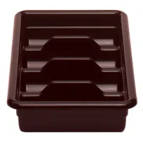 product of Cambro 1120CBR131 Cutlery Box, 11-3/8"L x 20-7/16"W x 3-3/4"H, 4-Compartment, Hi-Impact Plastic, Dark Brown