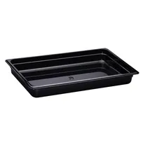 product of Cambro 12HP110 H-Pan Food Pan, Full-Size, 2-1/2" Deep, Black Plastic, Non-Stick, NSF -40°F to 375°F
