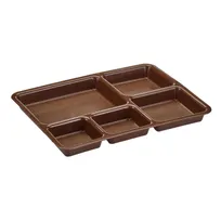 product of Cambro 1411CP167 5-Compartment Tray-On-Tray, 14.38" x 10.56" x 1.25" Brown Co-Poly, Dishwasher Safe