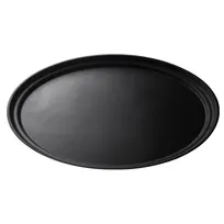 product of Cambro 2500CT110 - Oval Non-Skid Serving Tray, 19-1/4" x 23-1/8" Black Satin Fiberglass, Dishwasher Safe, NSF Certified