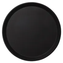 product of Cambro 900CT110 - 9" Round Non-Slip Serving Tray, Black Satin Fiberglass, Dishwasher-Safe, NSF Certified, Made in USA