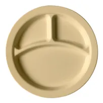 product of Cambro 93CW133 9" Beige PC 3-Compartment Plate, Scratch-Resistant Finish, NSF-Certified, Made in USA