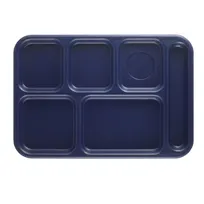 product of Cambro BCT1014186 - 6-Comp Rectangular Tray, 10" x 14.5" Navy Blue ABS, Scratch-Resistant