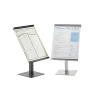 product of Cal-Mil 1153-15-13 Stand, 8-3/4" x 8-3/4" x 15-1/2" H, Fits 8-1/2" x 11" Card, Black Metal Front