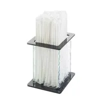 product of Cal-Mil 1228-4 Straw Dispenser, Square Faux Glass Body, Black Acrylic Top & Bottom, Plastic Housing