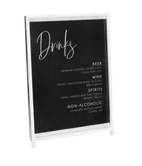 product of Cal-Mil 1264-15 Sign Holder - 8.5" x 11" Acrylic with Black Iron Frame, White Finish, Menu Display