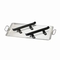 product of Cal-Mil 1362 Griddle - 22.75" x 13.75" x 2.25" Pressed Iron, BPA-Free, Heat-Guard Handles, Brackets