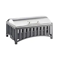 product of Cal-Mil 1368-13 8 Qt Rectangular SS Chafing Dish, 21.6W x 13.6D x 15.3H, Hinged Cover, Black