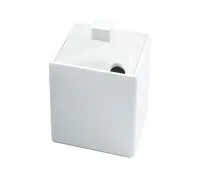 product of Cal-Mil 1432-15N Plastic Storage Jar, 12 Oz Canister, 4"W x 4"D x 4"H, White Melamine Notched Lid