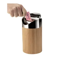 product of Cal-Mil 1717-60 Trash Bin, 5" Dia x 7" H Bamboo Wood, Removable Stainless Steel Lid, BPA Free
