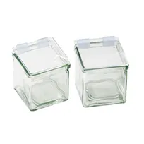 product of Cal-Mil 1811-N Notched Clear Plastic Hinge Lid, 4-Inch Smallware Condiment Holder, Clear Finish