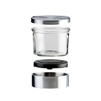 product of Cal-Mil 1851-4 Mixology Jar, 16-Oz Glass, 4--1/4" Dia x 4" H, Double-Wall Base, Lid Silicone Lining