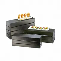 product of Cal-Mil 1943-3-96 Midnight Bamboo Crate Riser, 20"W X 7"D X 3"H, Rectangle, Flip To Utilize As A Basket