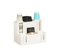 product of Cal-Mil 2041-15 Cup/Lid Organizer with Straw/Stick Holder, 14.5Wx8.75Dx10.75H, Cups/Lids up to 4"