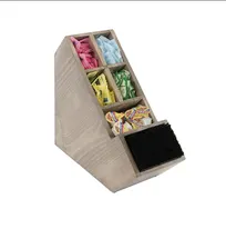product of Cal-Mil 2052-110 Aspen Straw Holder, 13" x 6" x 15" Gray-Washed Pine Wood Condiment Stick Organizer