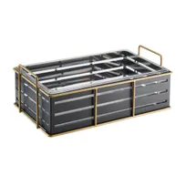 product of Cal-Mil 22085-12-90 Empire Ice Housing - 22x13-1/2x6-3/4" Plastic Display with Pan, Gold/Black Frame