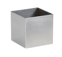 product of Cal-Mil 22107-55 Storage Jar/Bin, 4"W X 4"D X 4"H, Stainless Steel