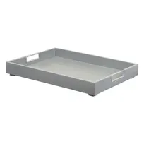 product of Cal-Mil 22347-83 Ashwood Room Service Tray, 22"W x 17"D x 3"H Oak, Gray, Stackable, Metal Handles